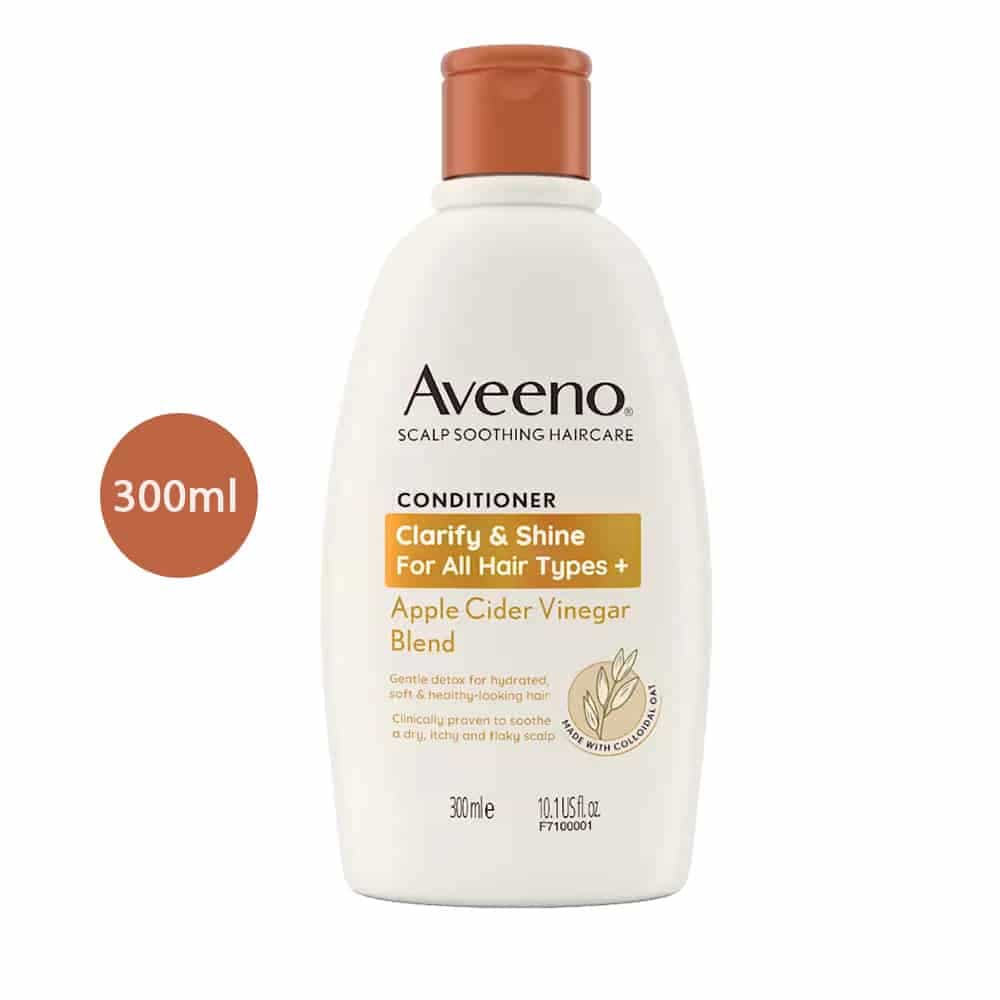 Aveeno Clarify and Shine+ Apple Cider Vinegar Blend Conditioner For All Hair Types (300ml)